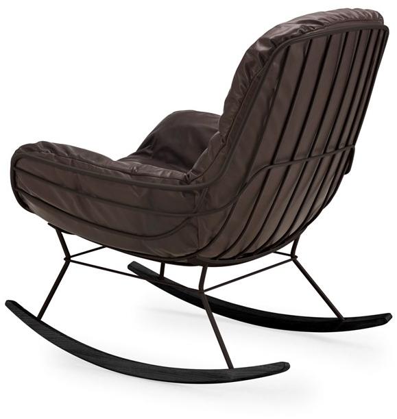 Кресло-качалка, обитое кожей, с подлокотниками Leyasol Santreyd sun-id-1368686 - Вид №3