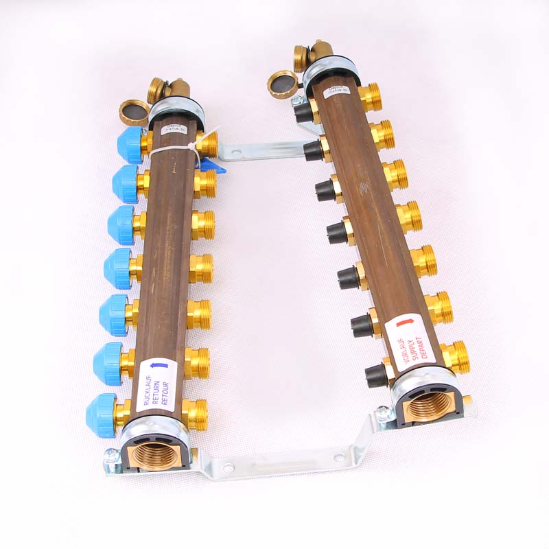 Коллекторная группа HKV с регулировочными и термостатическими вентилями WATTS Ind 1"x3/4"ЕК 7 выходов 10004182 - Вид №2