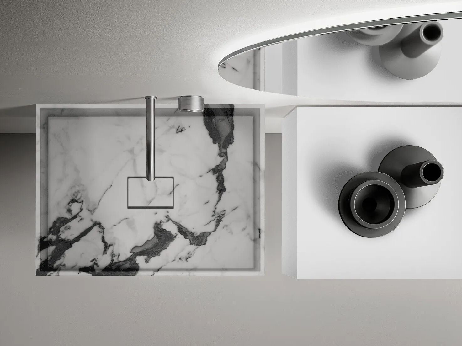 Прямоугольный подвесной умывальник из мрамора Арабескато Falper Minimum ARCH-00055747 - Вид №1