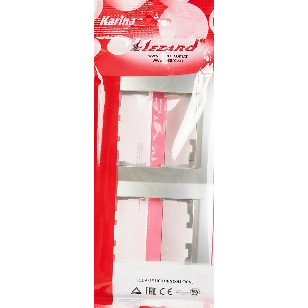 Рамка для розеток и выключателей Lezard Karina 2 поста вертикальная цвет матовый серый STLM-2163903 - Вид №3