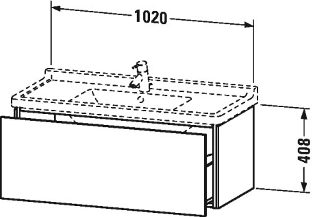 LC616607171 L-Cube Тумбочка подвесная Средиземноморский дуб Duravit - Вид №1