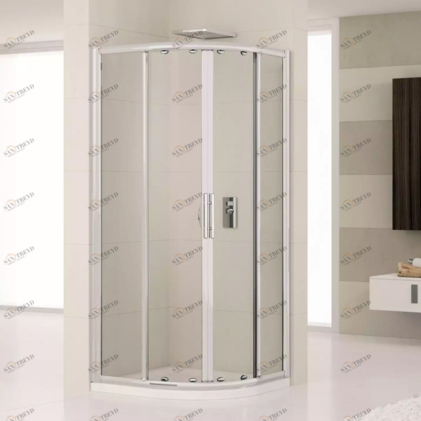 Душевой уголок 100x100 LUNES R Novellini LUNES с серебристым профилем LUNESR1001B