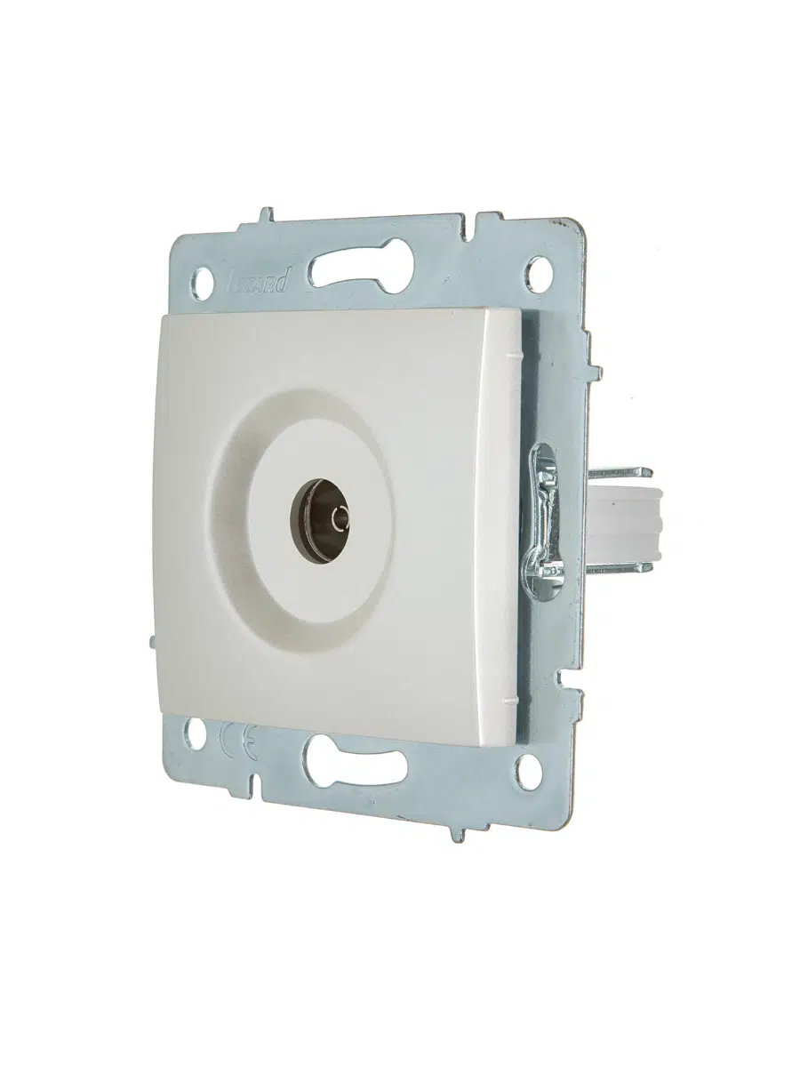 ASTI Розетка ТВ оконечная жемчужно-белый перламутр механизм LEZARD 7081-3088-130 - Вид №3