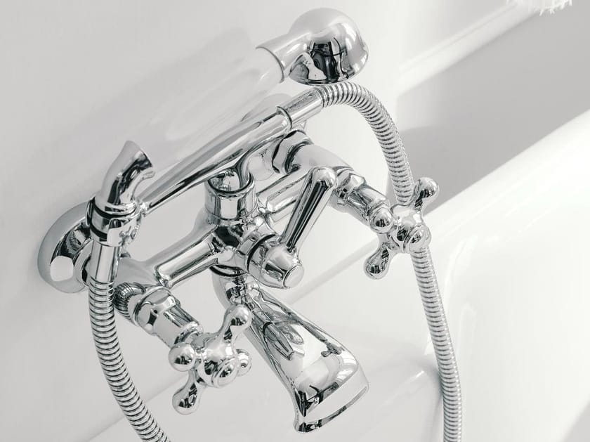 Настенный смеситель для ванны с 2 отверстиями и ручным душем Zazzeri 800 ARCH-00123827