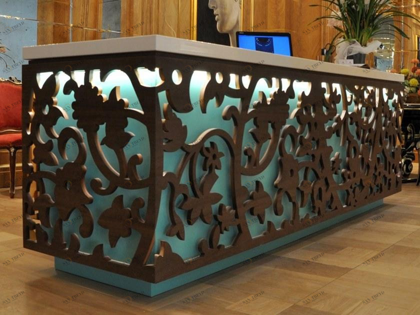 Arnaboldi Interiors Деревянная стойка администратора с подсветкой sun-id-1421474