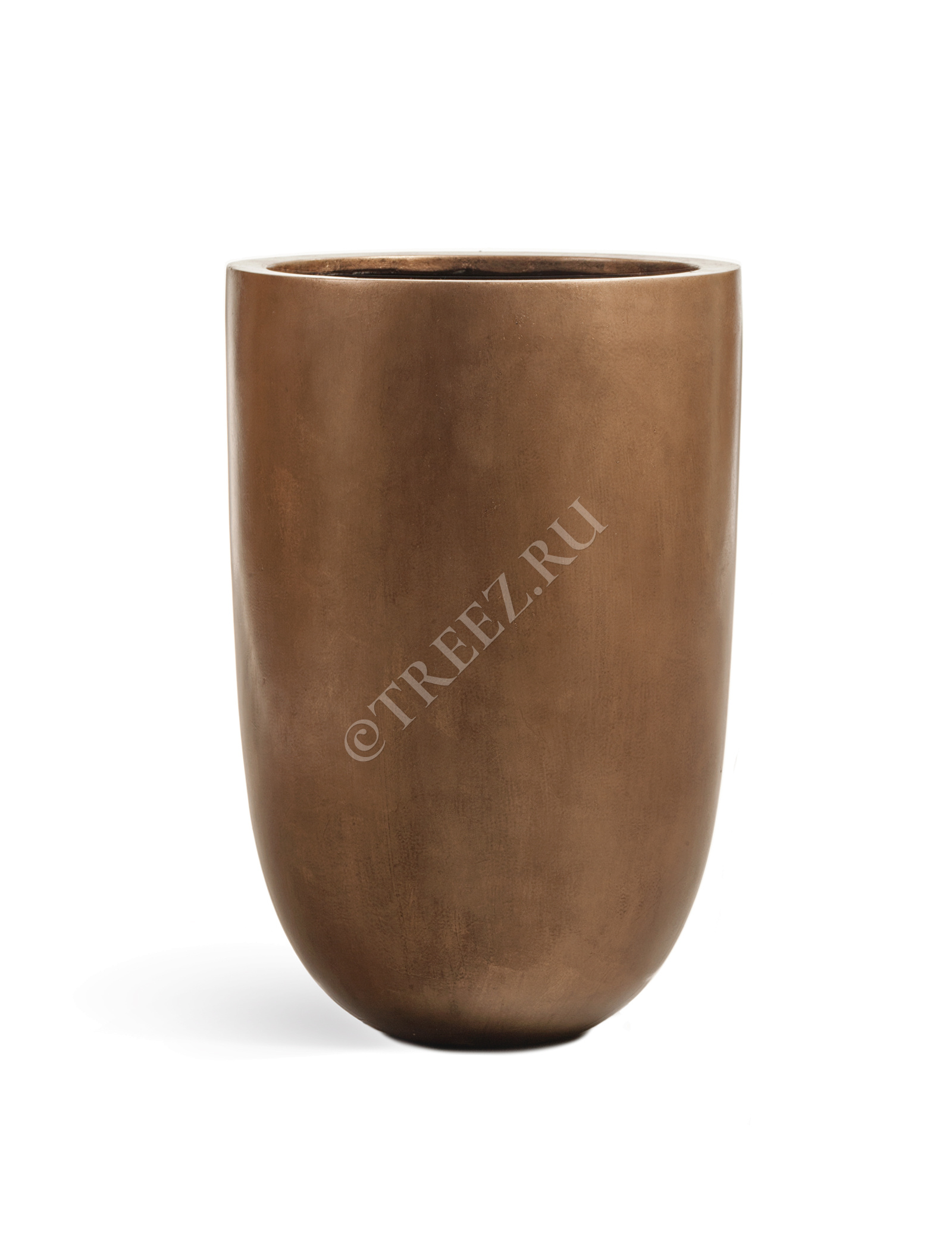 41.3317-04-015-BRS-67 Кашпо  Effectory - серия Metal - Высокий конус-чаша - Тёмное матовое золото Цветочная коллекция  - Вид №2