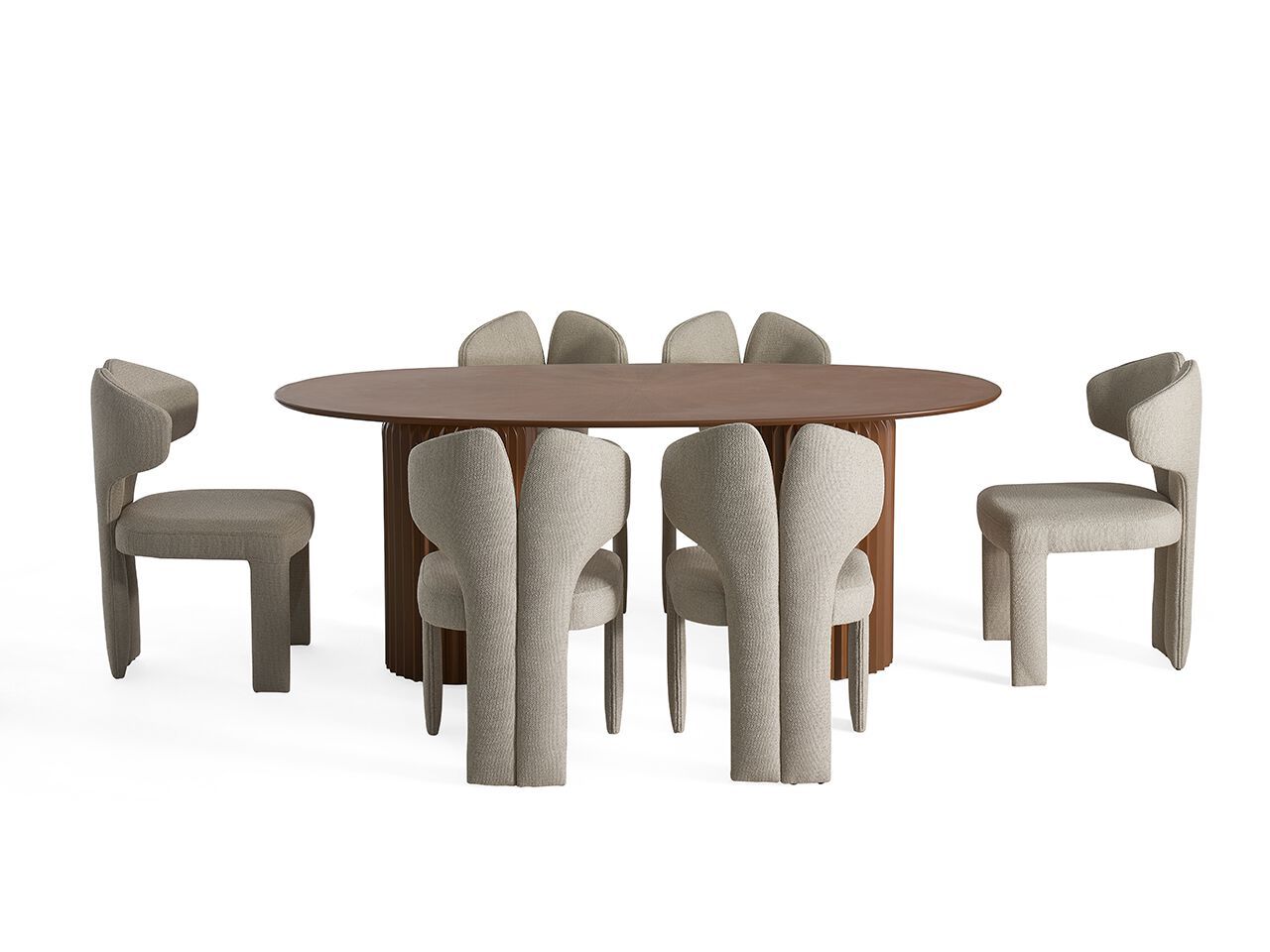 Деревянный овальный обеденный стол NDESIGN Ezora ARCH-00018031