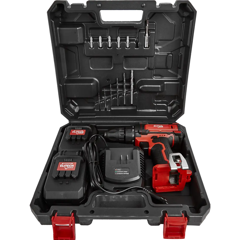 Дрель аккумуляторная Elitech ДА18СЛ2, 18 В Li-ion 2х1.7 Ач 85560633 STLM-2125818  - Вид №5