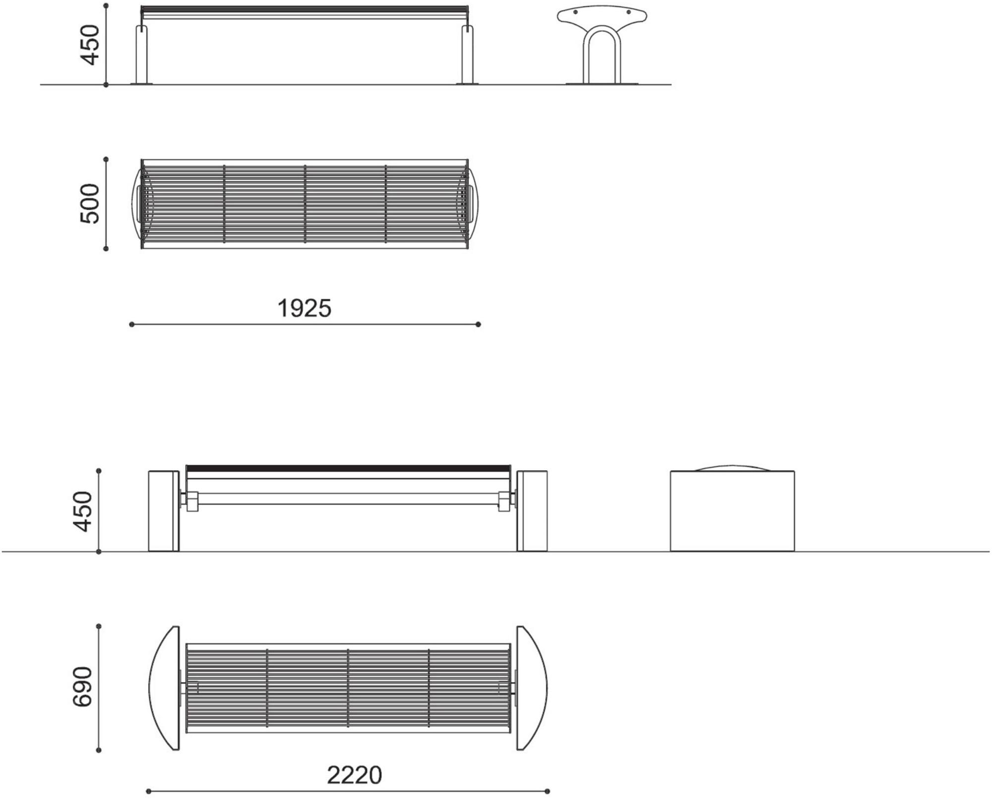 City Design Скамья стальная без спинки Taurus Taurus cpm,taurus pm - Вид №1