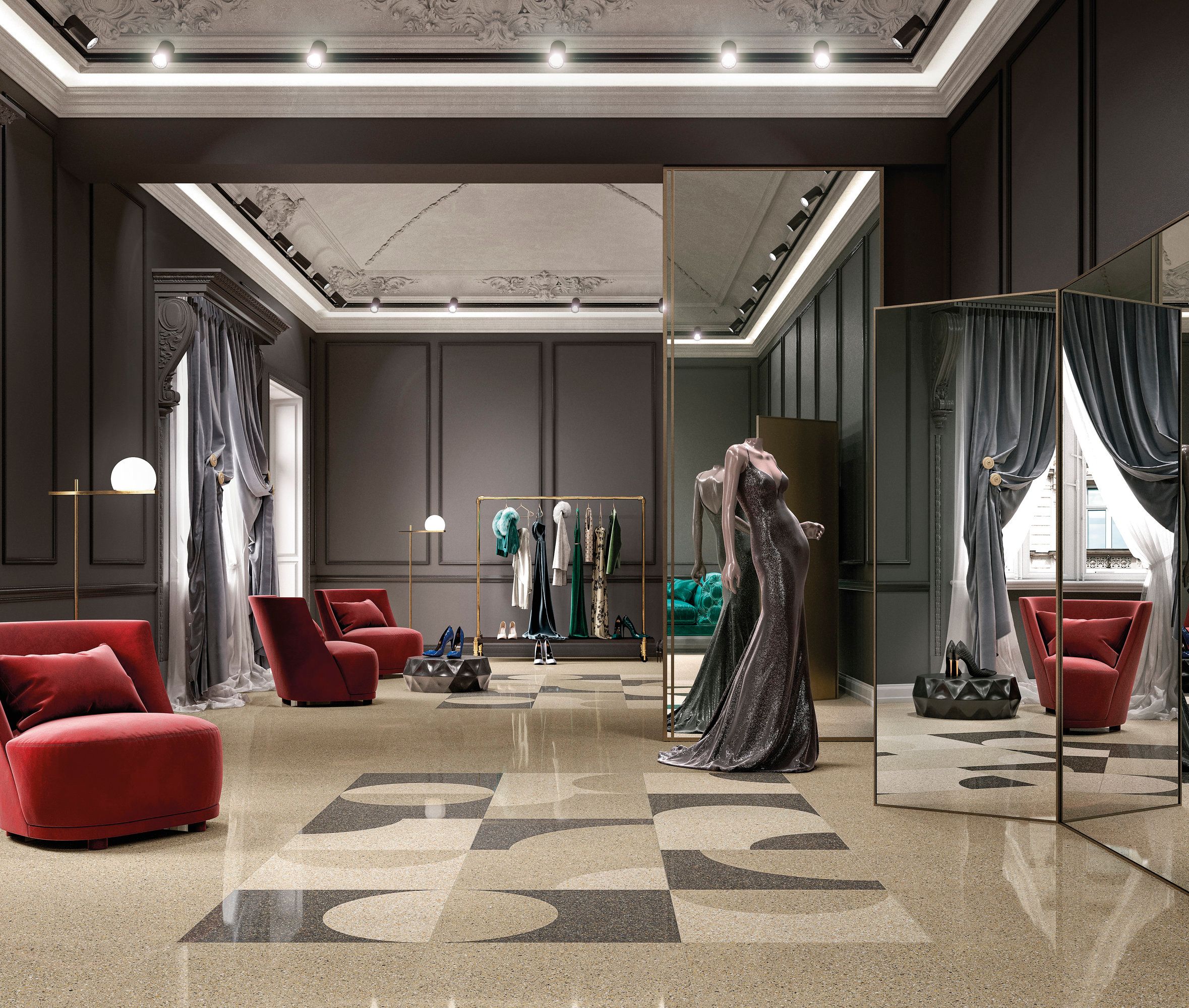 Пол / облицовка керамогранита с эффектом гранита для внутреннего и наружного применения FMG Palladio ARCH-00146564 - Вид №4