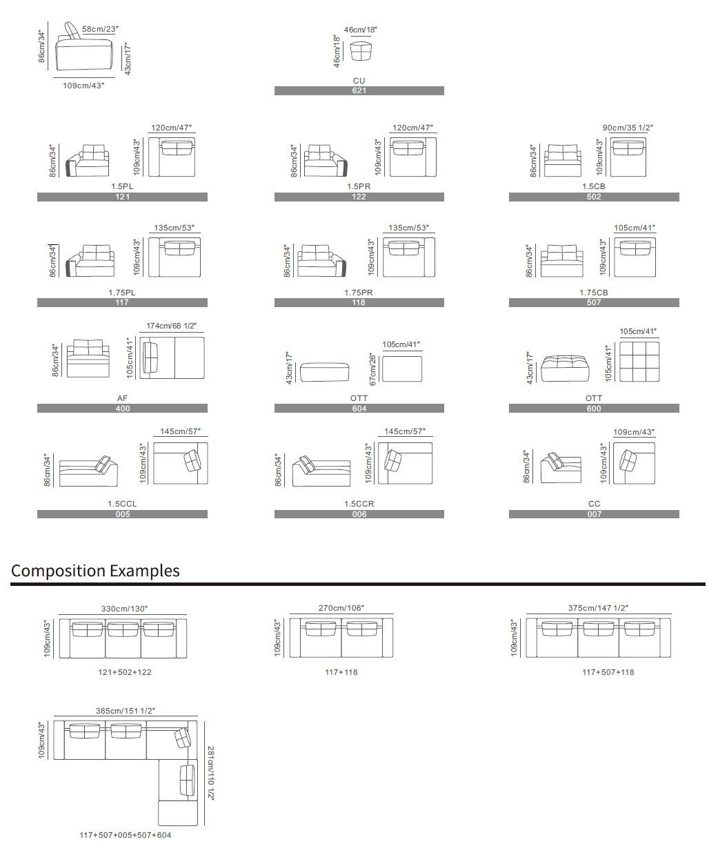 3-местный кожаный диван CAMPO DE' FIORI RYE ARCH-00046441 - Вид №20