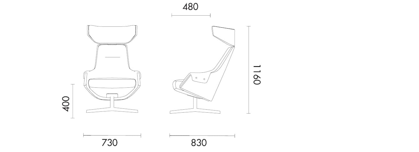 Кожаное вращающееся кресло с подголовником Grado Design ARCH-00056815 - Вид №7