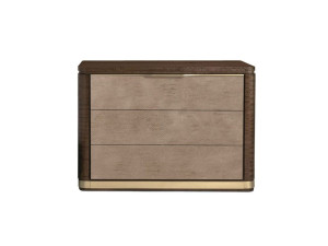 Прямоугольная прикроватная тумбочка из дерева и кожи