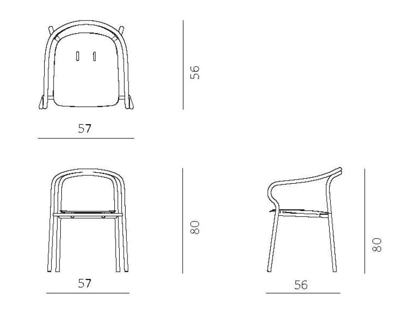 Алюминиевый садовый стул с подлокотниками Unopiù Salò ARCH-00150231 - Вид №14