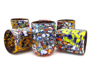 Набор из шести стаканов из муранского стекла ручной работы