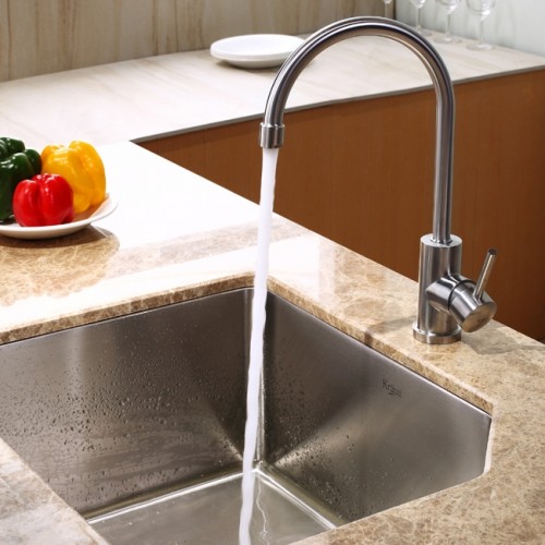 KHU121-23-KPF2160-KSD30SN Накладная раковина на столешницу  прямоугольная Krausru  - Вид №8