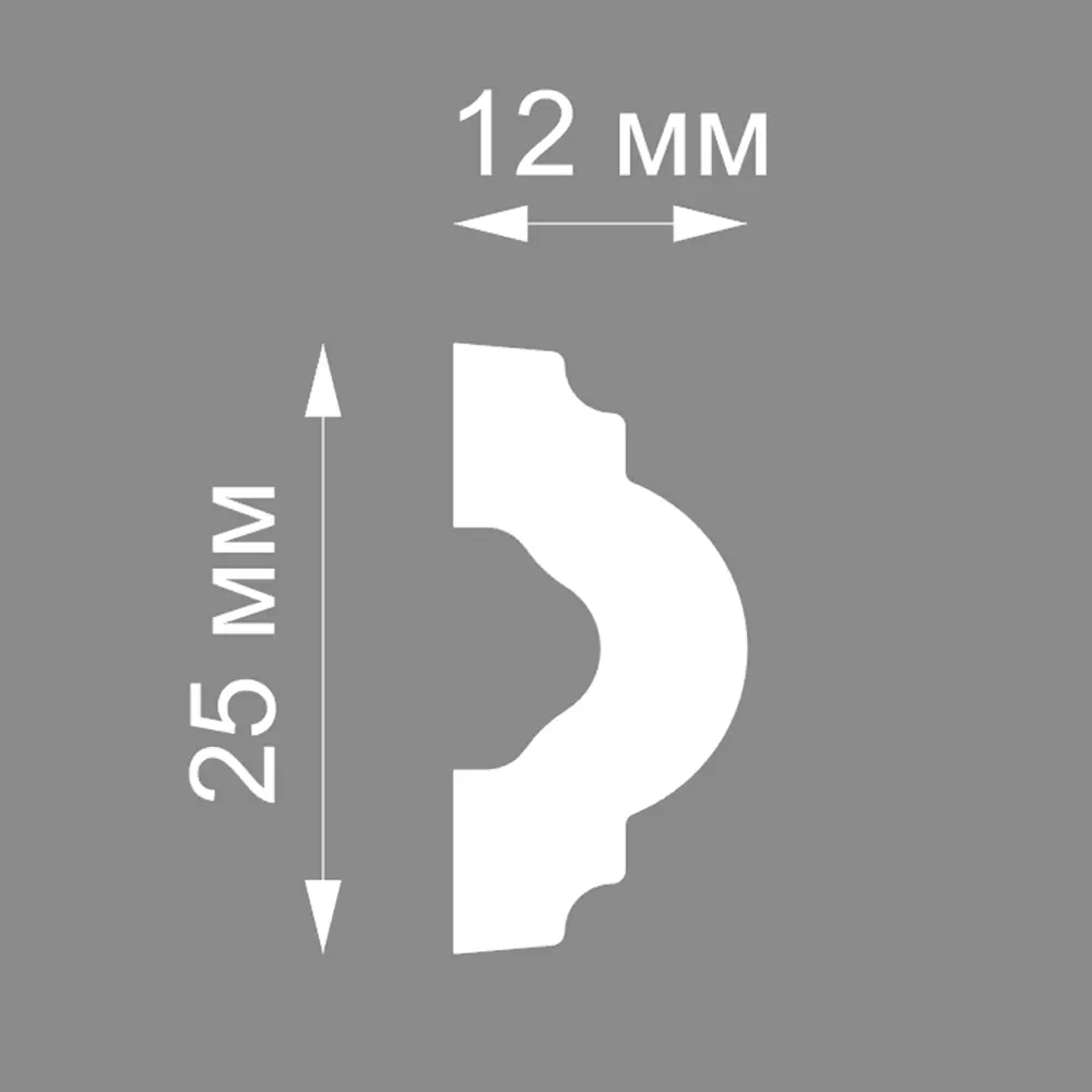 Молдинг полистирол ударопрочный Format 25001D белый 12x25x2000 мм 82997828 STLM-2175434  - Вид №4