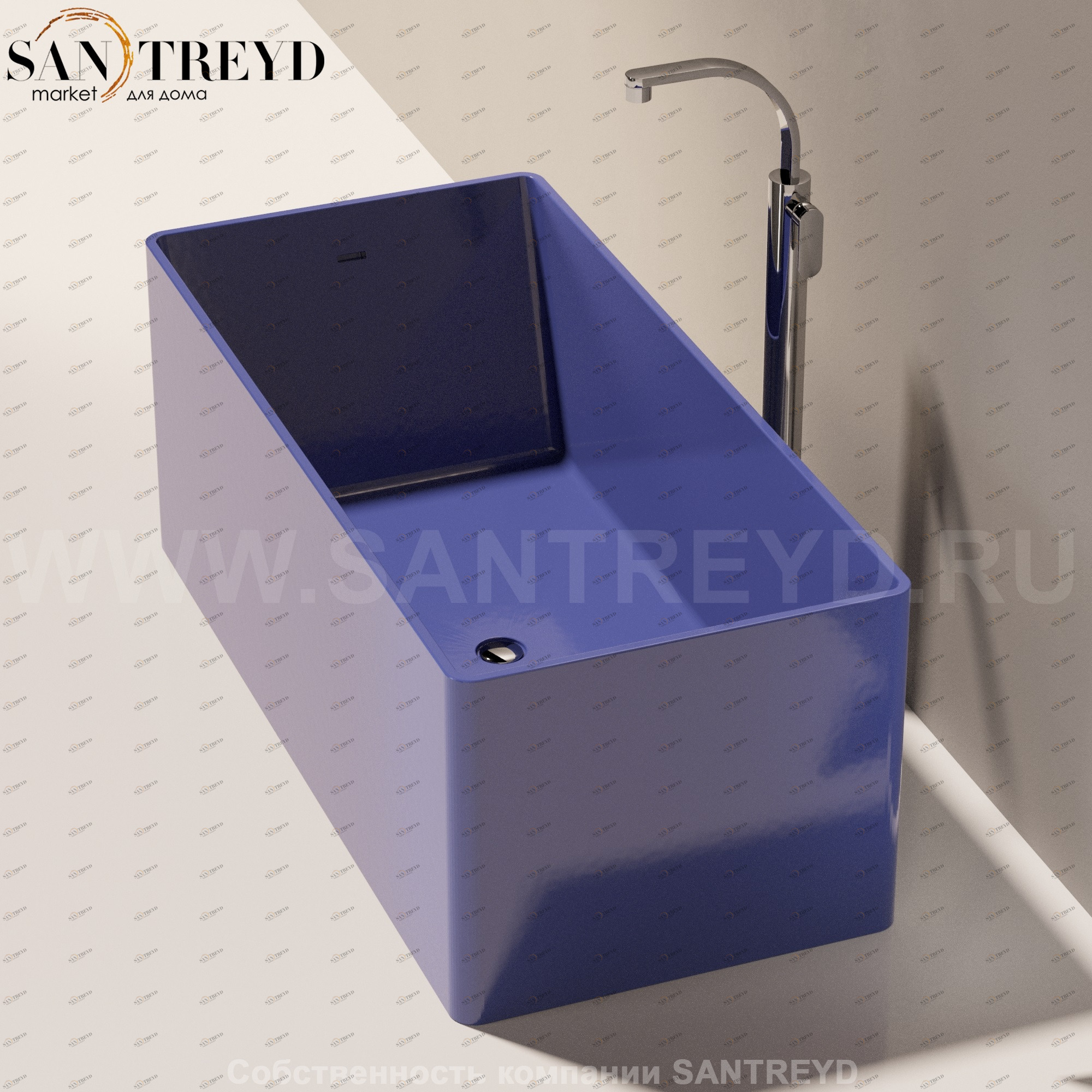 Flaminia WASH Ванна свободностоящая 150 см синяя MW150.5003 Ceramica Flaminia MW1505003