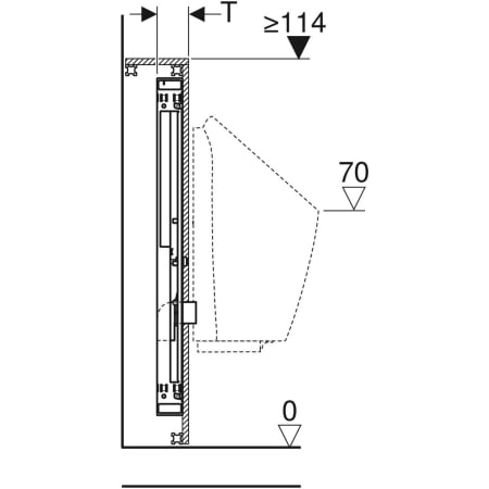 461.686.00.1 Инсталляция для писсуара Geberit GIS, 114 см, универсальная, для наружного смывного клапана Geberit  - Вид №3