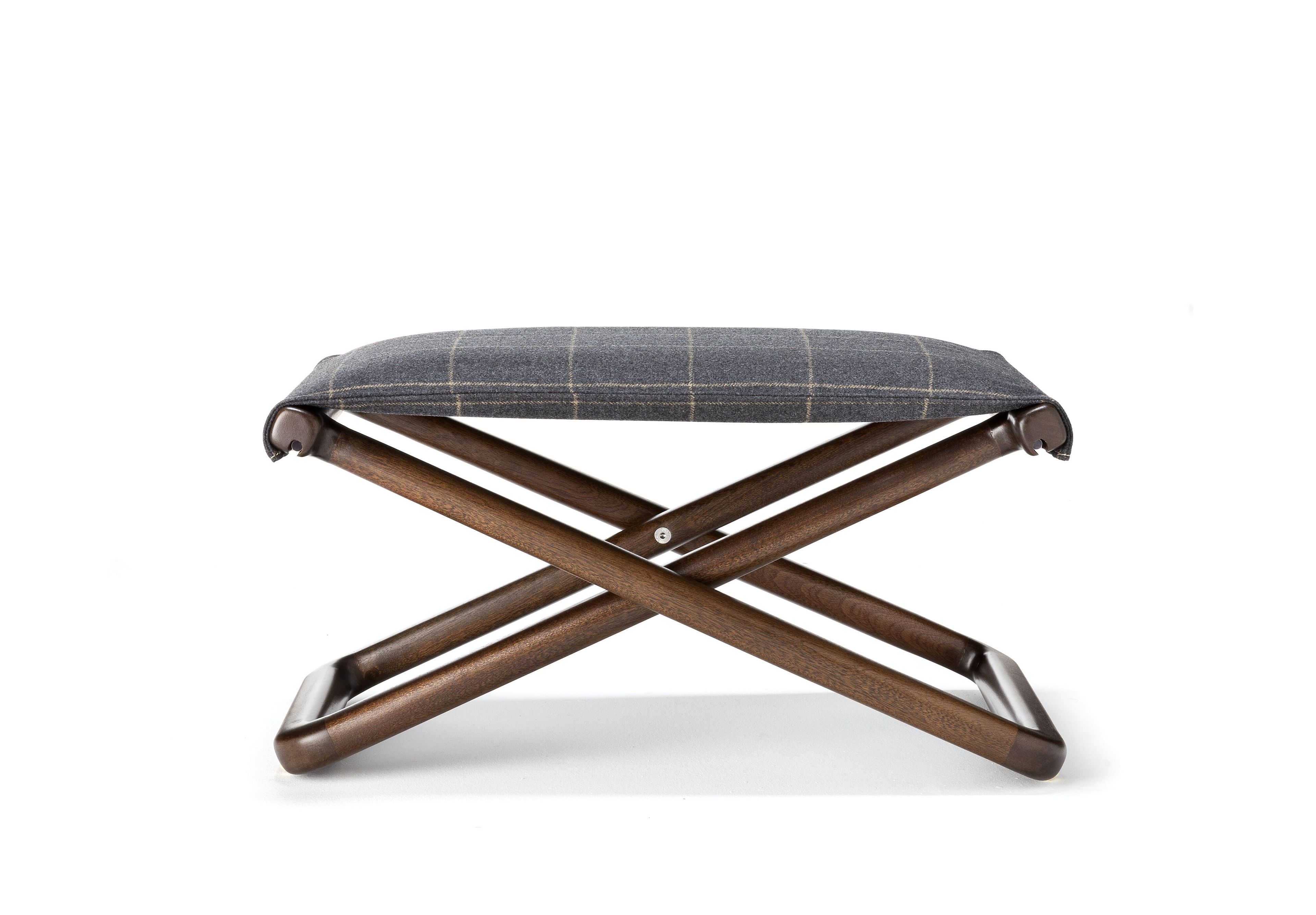 Прямоугольная Садовая подставка для ног из красного дерева и ткани Exteta Loro Piana Interiors, The Delight Chairs St. Moritz by Exteta ARCH-00106661 - Вид №1