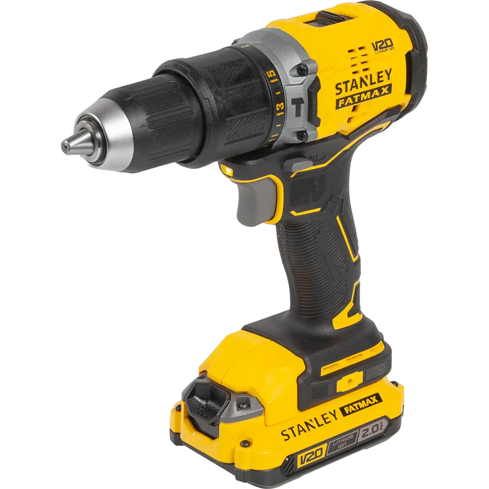 Дрель-шуруповерт аккумуляторная бесщеточная ударная Stanley Fatmax SBD715D2K, 18 В Li-ion 2х2 Ач STLM-2198165