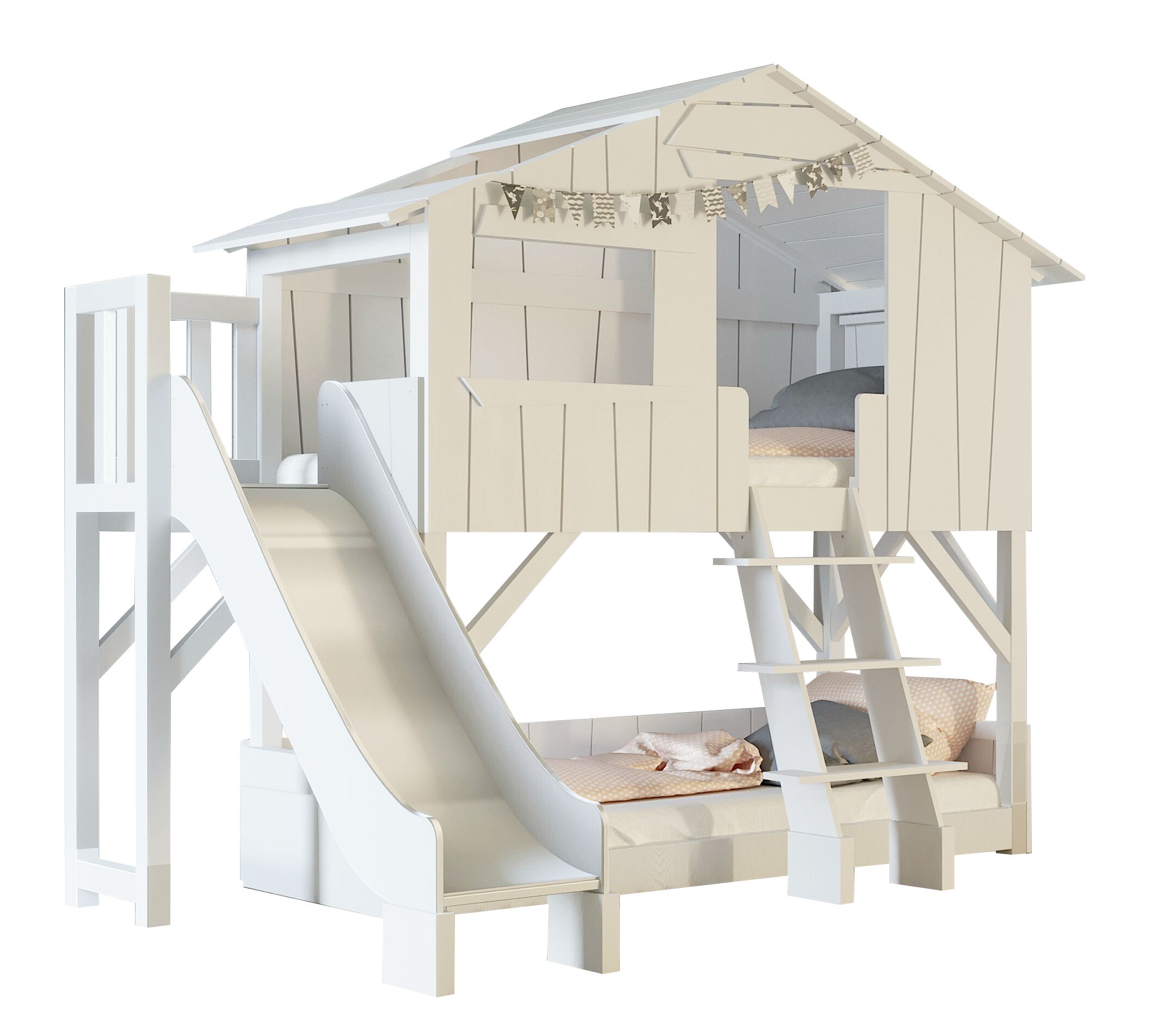 Двухъярусная кровать из МДФ с горкой и платформой Mathy by Bols TREEHOUSE BEDS &amp ARCH-00002332
