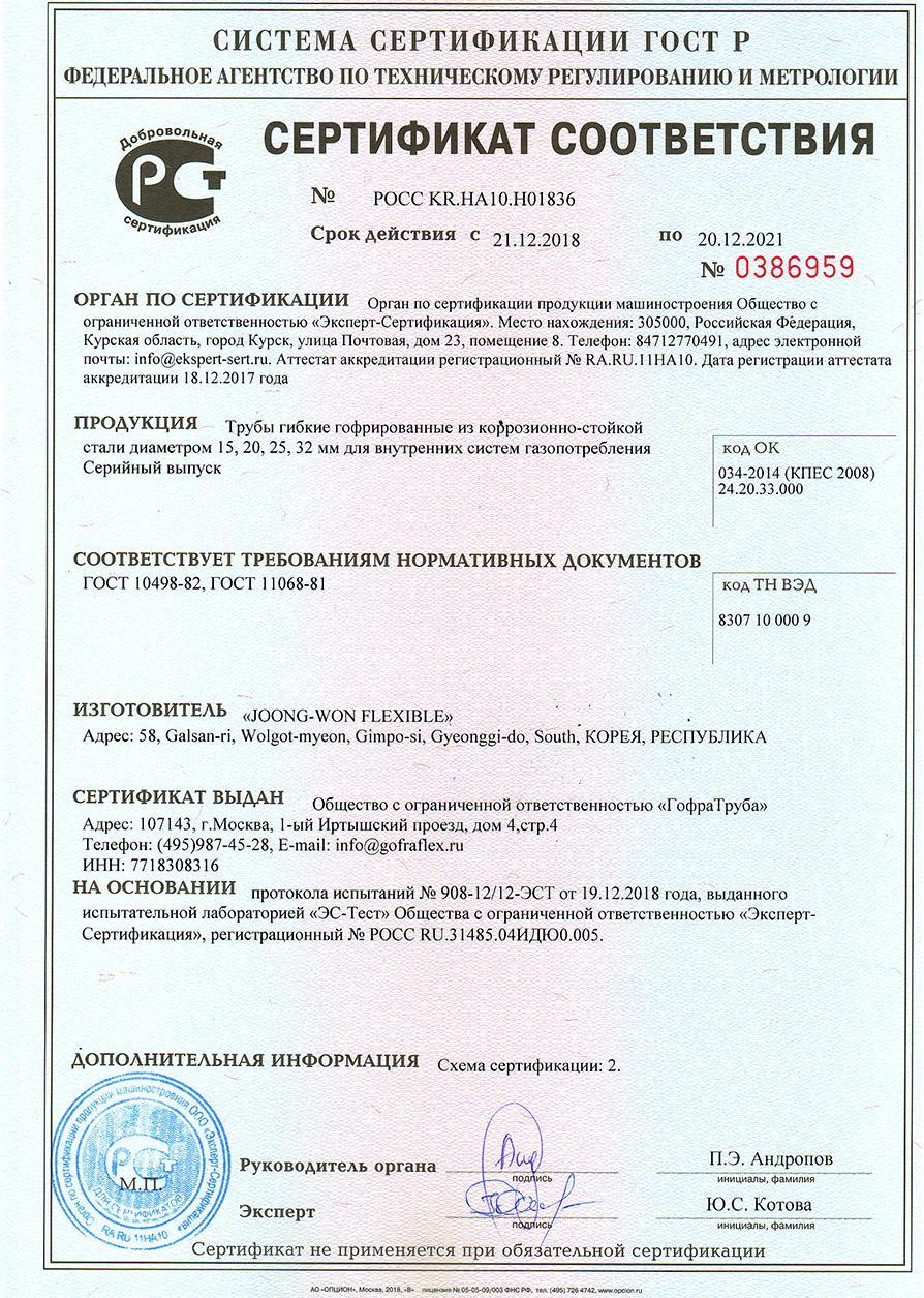 Гофрированная труба из нержавеющей стали 25мм (М) Flexible hose Россия 25M - Вид №2