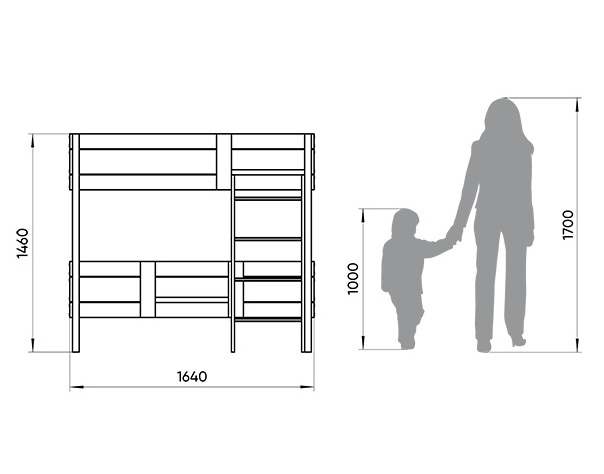 Кровать двухъярусная Home basic M 80х160 см белая, серая ELLIPSE ELLIPSE HOME 351754 Белый;серый Santreyd  - Вид №1