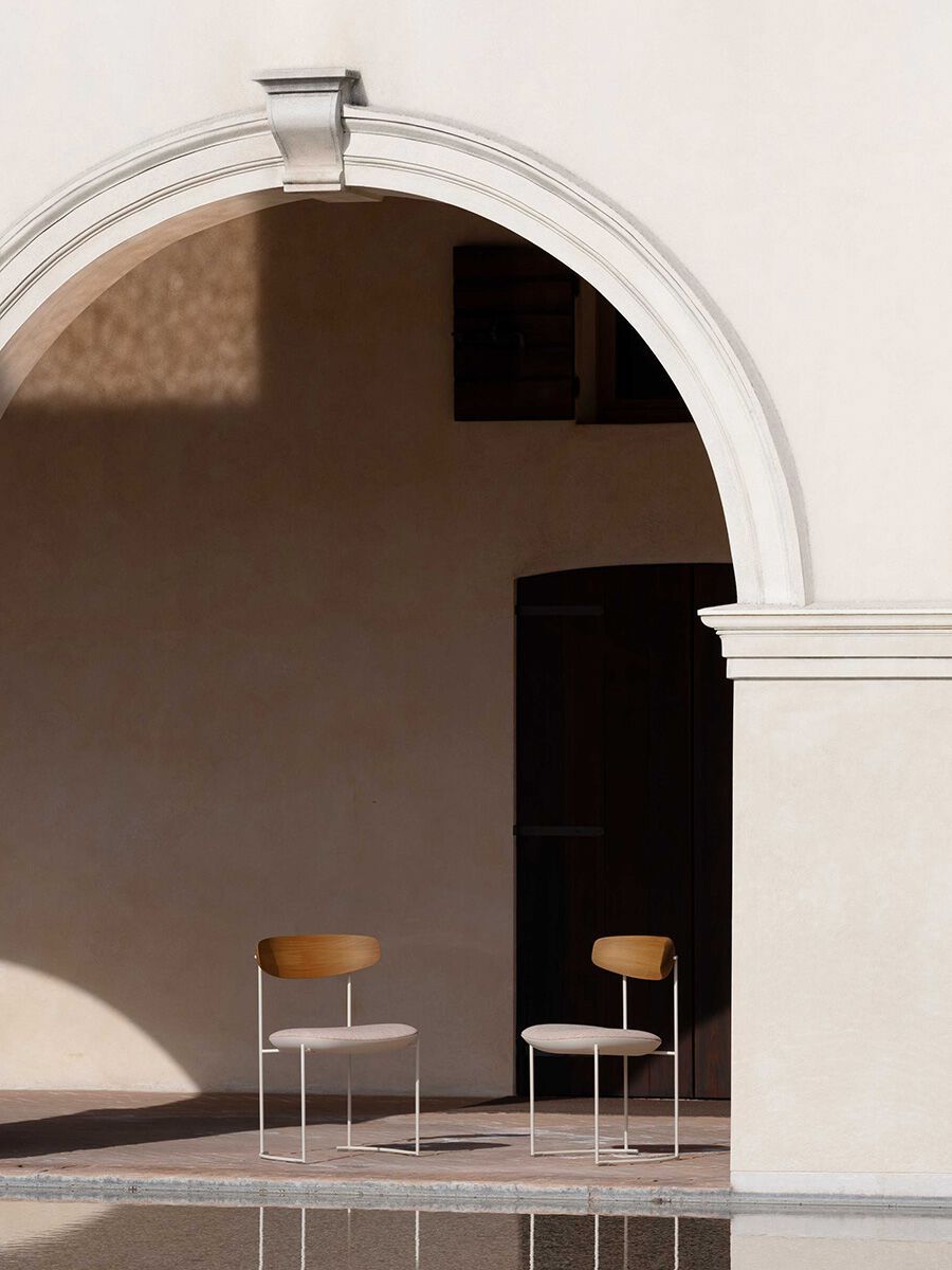 Металлический садовый стул с открытой спинкой Potocco Keel Light ARCH-00038891 - Вид №2