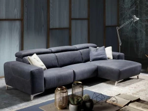 Rossini Sofas Секционный раскладывающийся кожаный диван с шезлонгом