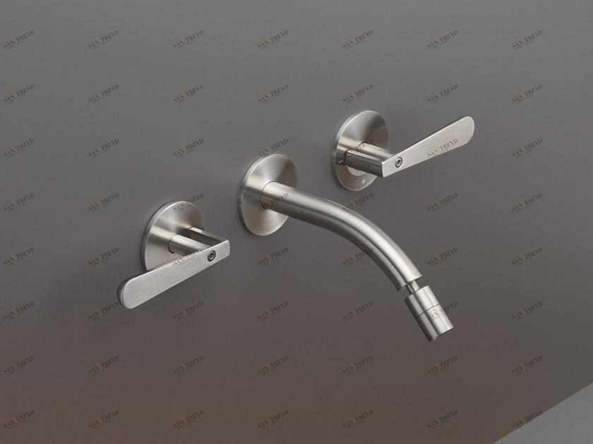 Ceadesign Смеситель для умывальника из нержавеющей стали с 3 отверстиями и регулируемым изливом Lutezia Ltz 04