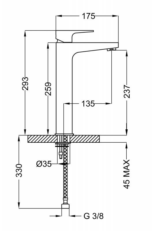 Смеситель для накладных раковин STELLA-LC-01-Cr Cezares - Вид №1