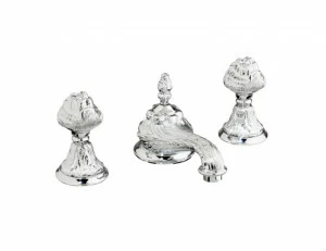 230401.B050.16 Раковина с тремя отверстиями и сливом click-clack Золото 24К с черной патиной