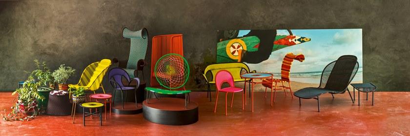 Moroso Круглый стол в стальных и цветных полиэтиленовых нитях M'afrique sun-id-1431149 - Вид №3