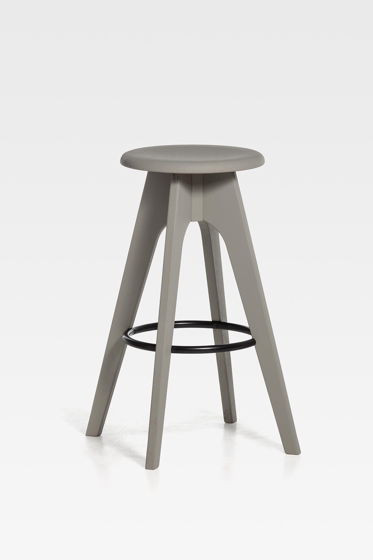 Высокий деревянный табурет с подставкой для ног SIPA Tommy ARCH-00061631 - Вид №8