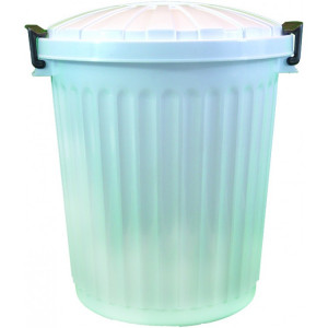 132408 DENOX Бак с крышкой с ручками и 2 зажима для крышки 43 л. Белый