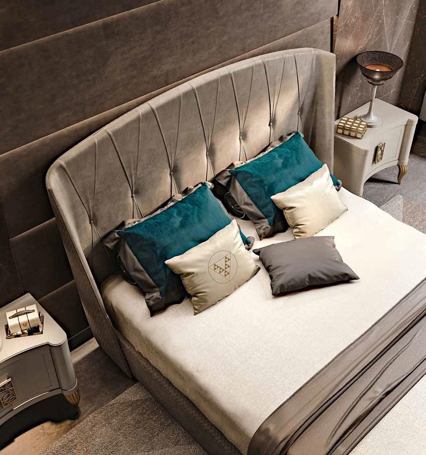 Valderamobili Кровать king size с обивкой из ткани с высоким изголовьем Aura sun-id-1421776 - Вид №2