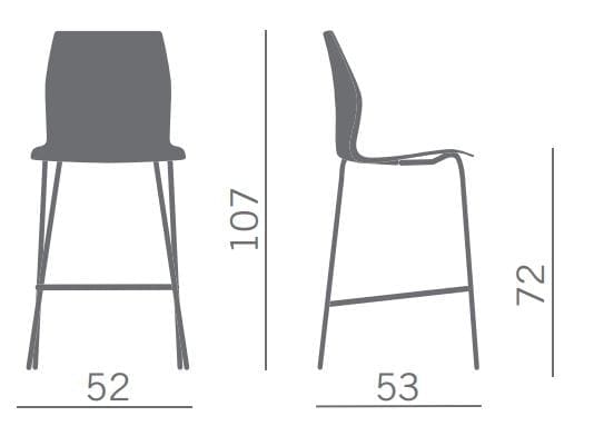 Высокий стул из ткани Kastel Kalea ARCH-00104486 - Вид №5