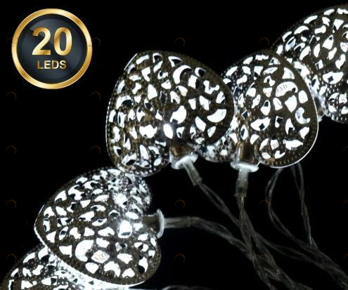 Гирлянда новогодняя "Ажурные сердца" 20 LED TO4ROOMS НОВОГОДНИЙ ДЕКОР 00-3831212 Белый 