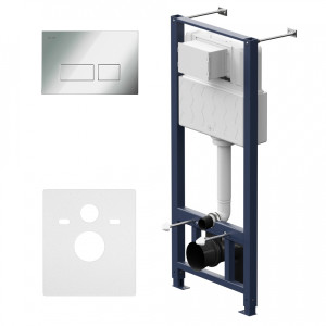 I012704.7051 инсталляция для подвесного унитаза с пневматич клавишей S пластик глянц хром AM.PM Pro