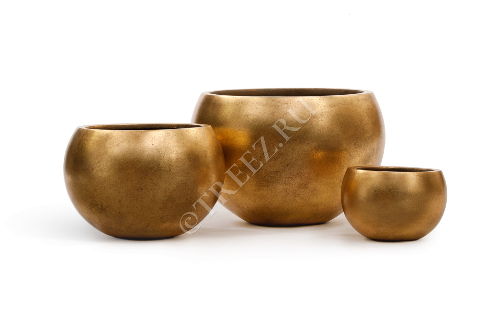 41.3318-04-016-GLD-32 Кашпо  Effectory - серия Metal - Полусфера - Сусальное золото Цветочная коллекция 