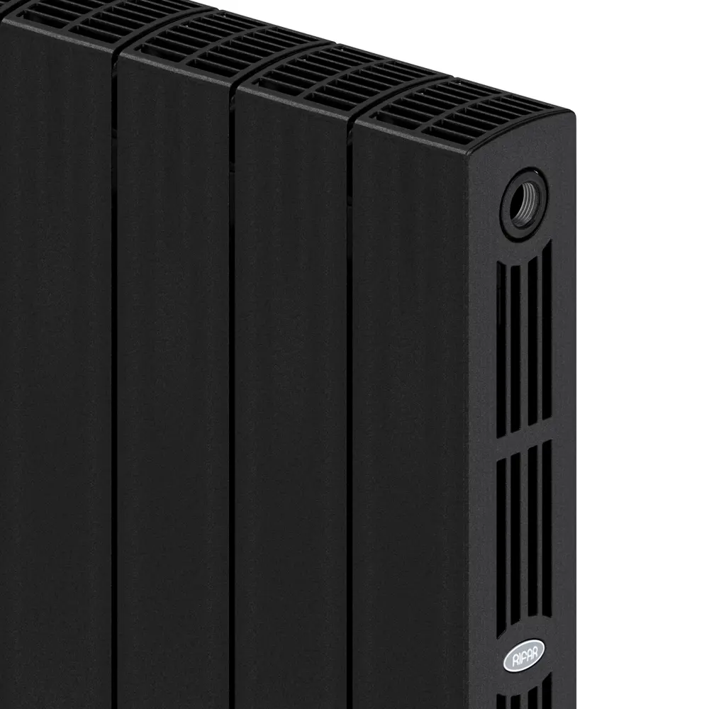 Радиатор секционный Rifar Supremo S50012RAL9005 500/90 12 секций боковое подключение биметалл черный 82560804 STLM-2038722 - Вид №3