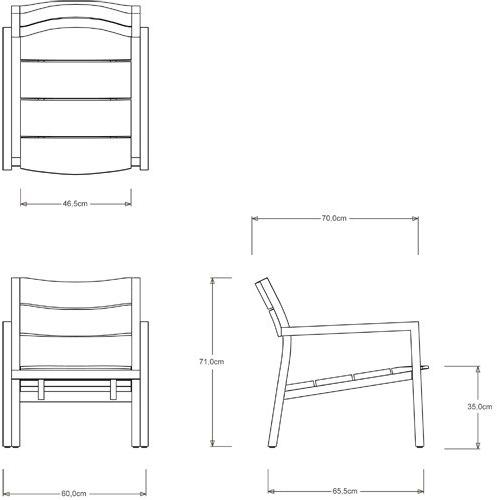 TRIBÙ Садовое кресло из тика с подлокотниками Kos 04012 - Вид №4