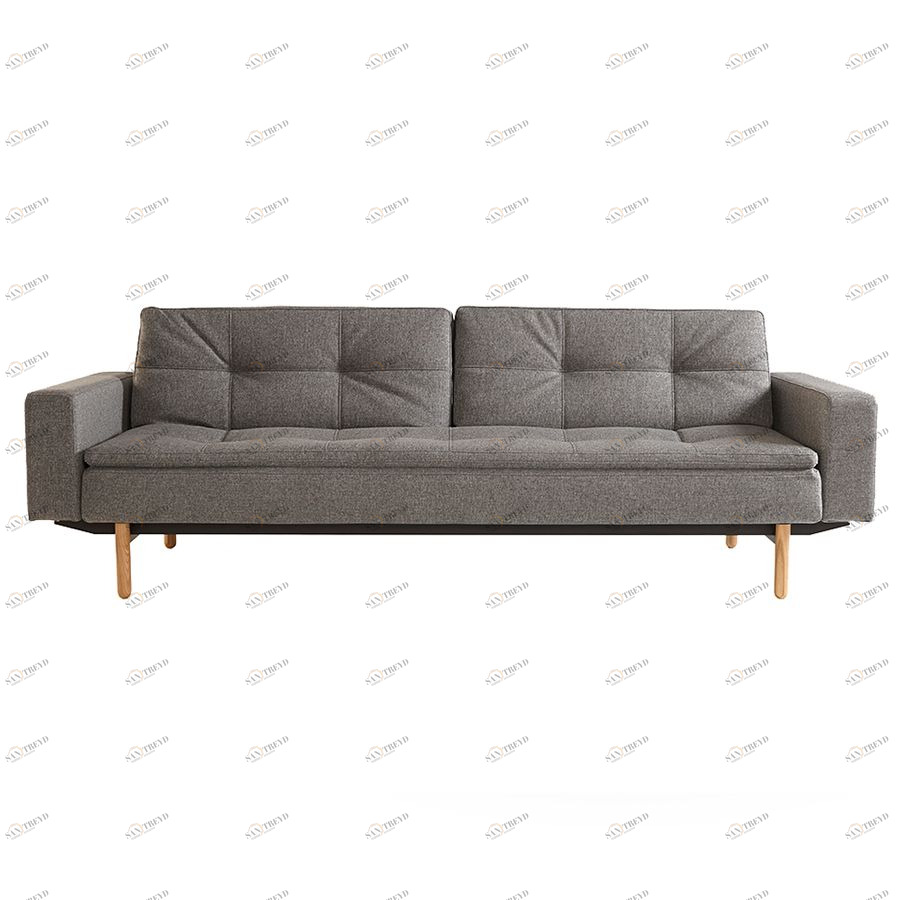 Диван Dublexo с мягкими подлокотниками Rests, ножками Stem из светлого дерева и черной рамой, темно Innovation Living DUBLEXO563