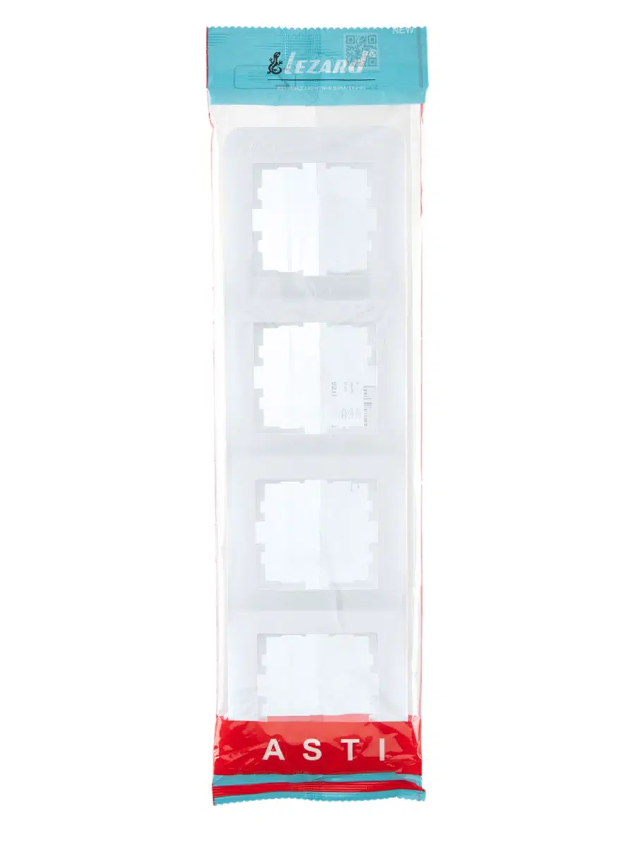 ASTI Рамка 4-ая вертикальная б/вст белая LEZARD 7081-0200-154