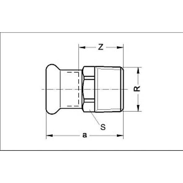 111243281 SANHA 11243G пресс-фитинг газ, бронза, ниппель переходной ВПр-НР 28x1 мм  - Вид №1