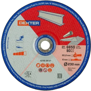 Диск зачистной по нержавеющей стали тип 27 Dexter 230x22.2x6 мм 82007349 STLM-2069288