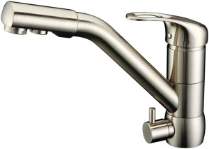 Смеситель ZorG Clean Water ZR 400 KF-12 NICKEL для кухонной мойки, никель