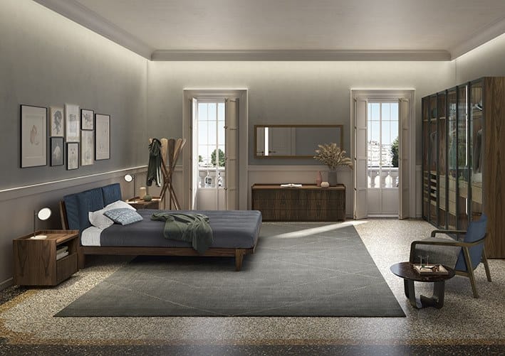 Кровать из массива дерева с изголовьем из ткани Riva 1920 REVO BED SOFT ARCH-00085737 - Вид №2