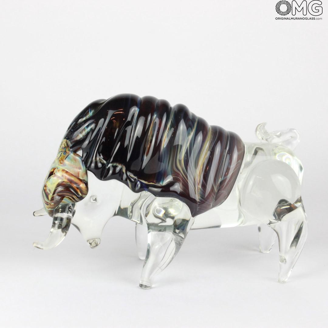 1558 ORIGINALMURANOGLASS Скульптура Буйвол - автор Andrea Tagliapietra - муранское стекло 25 см  - Вид №1